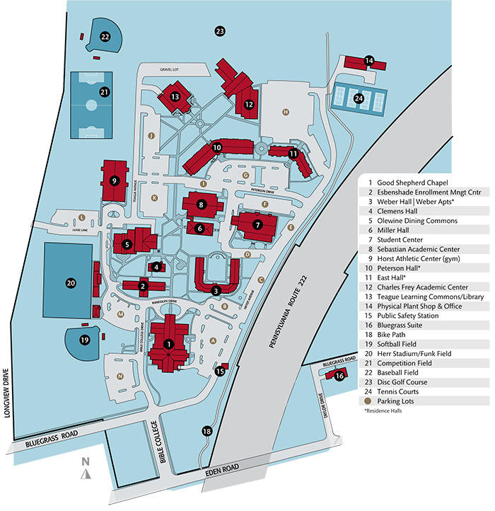 LBC Lancaster campus map.