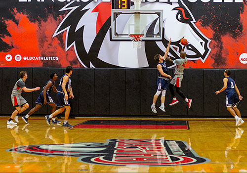 Basketball court at Lancaster Bible College
