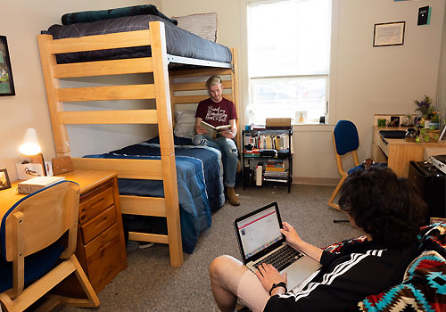 Students in Peterson Dorm Room.