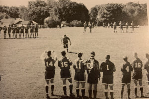 The Chargers were fired up to begin this men’s soccer contest during the 1996 season