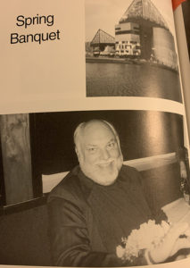 The 1997 Spring Banquet was held at Baltimore Harbor, and then-President Dr. Gilbert Peterson is seen here enjoying the evening.
