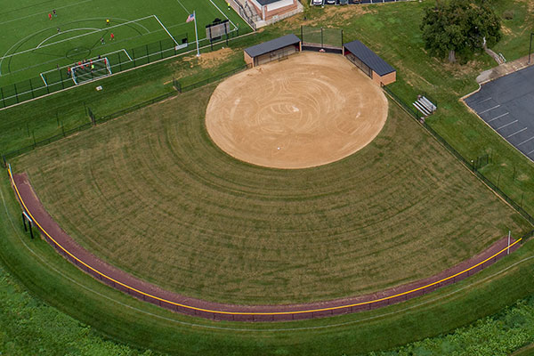 Aerial of the softball field