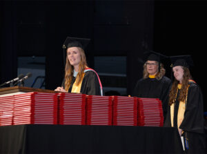 LBC co-valedictorian Rebecca Wonders gives her graduation speech