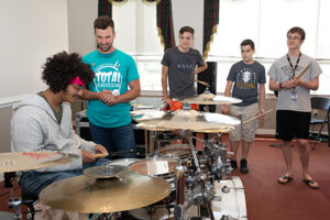 drum worship with students and instructor