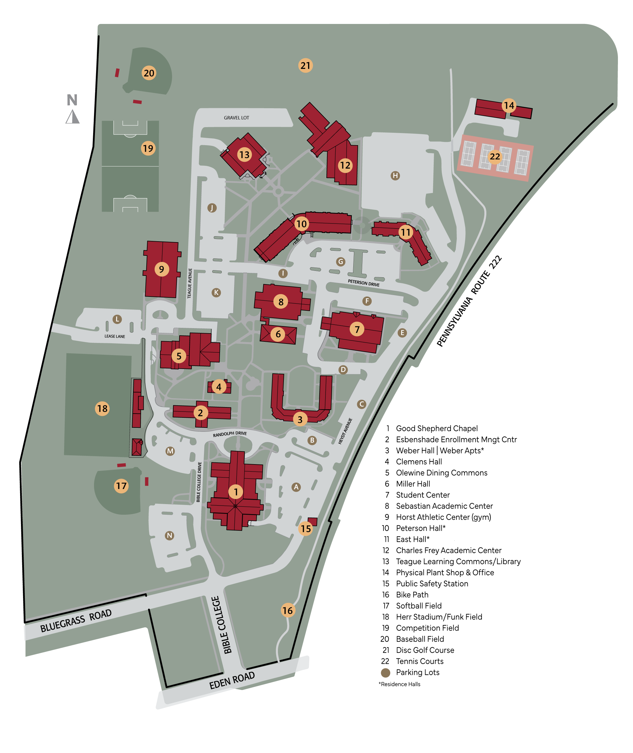 LBC Lancaster campus map.