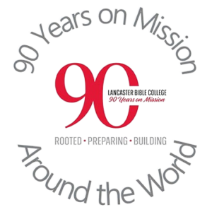 LBC missions conference logo: 90 Years on Mission Around the World