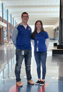 Christopher Fake (’19) and Michaela Landis (’20) tag-team counseling responsibilities at Spring Grove Area High School (SGAHS) in York County, Pa.