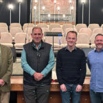 Four LBC alumni pastors minister together at Grace Baptist Church, which was started by LBC founder Henry J. Heydt in 1933. From left, Marvin Reich (’68), Greg Funk (’80), Chris Mellon (’13) and Mike Cortez (’11).