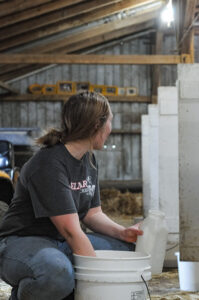 Sarah Dukeman ('25) is an education major at LBC and also works at a local dairy farm.