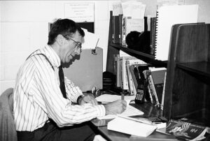 Bill Davis studies on campus in the 90s.