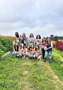 Some residents of East Hall took an outing together to a local wildflower field.