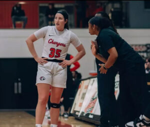 LBC women's basketball standout and fifth-year player Jenna Dombach eclipsed 1,000 career points as a Charger on Nov. 23, 2024. 