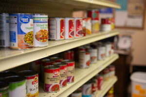 A food pantry is an integral part of The HUB's services.