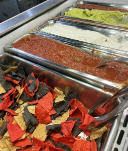 A fresh nacho bar is a recent enhancement at Olewine Dining Commons at LBC.