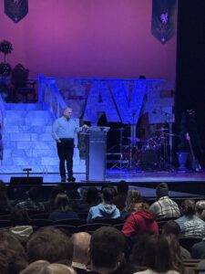 Dr. Ed Scheuerman speaks to students during his final LBC Missions Conference in February 2025.