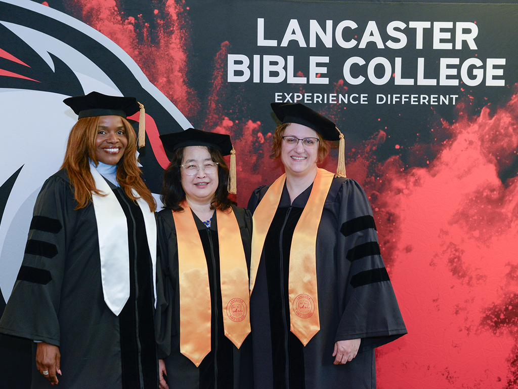 2025 Doctor of Education graduates: Dr. Pearl Pope, Dr. Aeseun Yoon and Dr. Beth Manyara