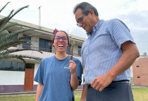 a student celebrates her birthday in peru