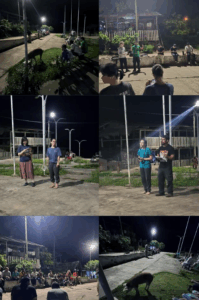 the peru team engages in a series of nighttime activities