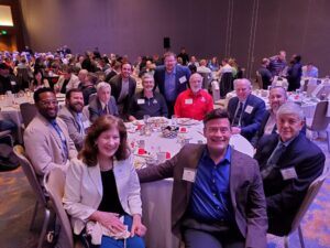 A PhD in Biblical Studies group of LBC students gathers at a recent Evangelical Theological Society Annual Meeting. Program Director Dr. Mark Meyer, center.